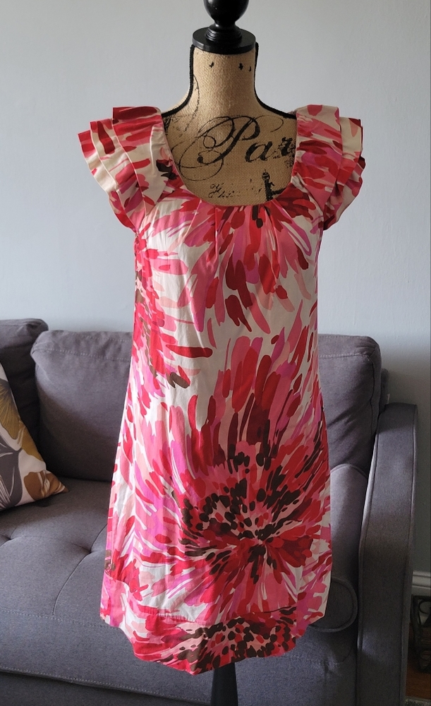 Multicolor Abstract Floral Dress...